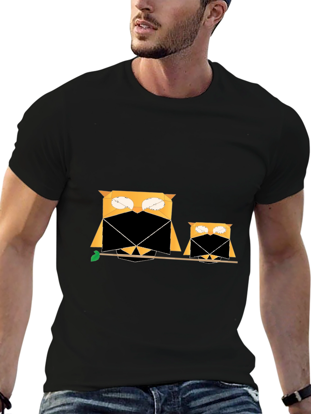 Owl Family Tee - Geometric Graphic Print