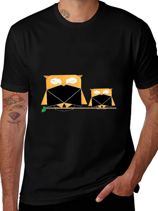 Owl Family Tee - Geometric Graphic Print