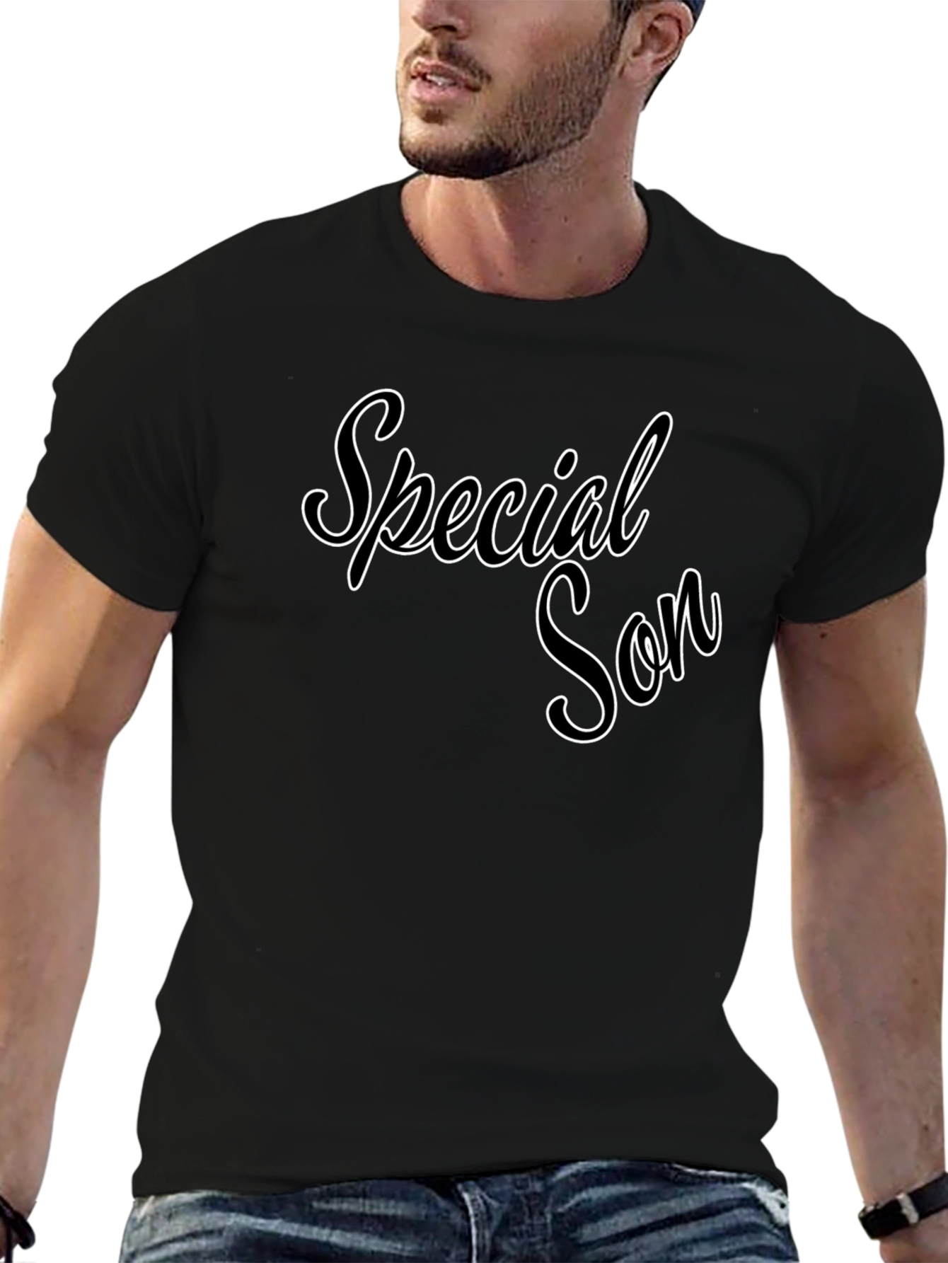Special Son Black Graphic Tee