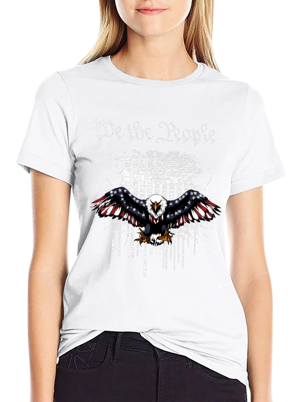 Patriotic Eagle We The People Graphic T-Shirt