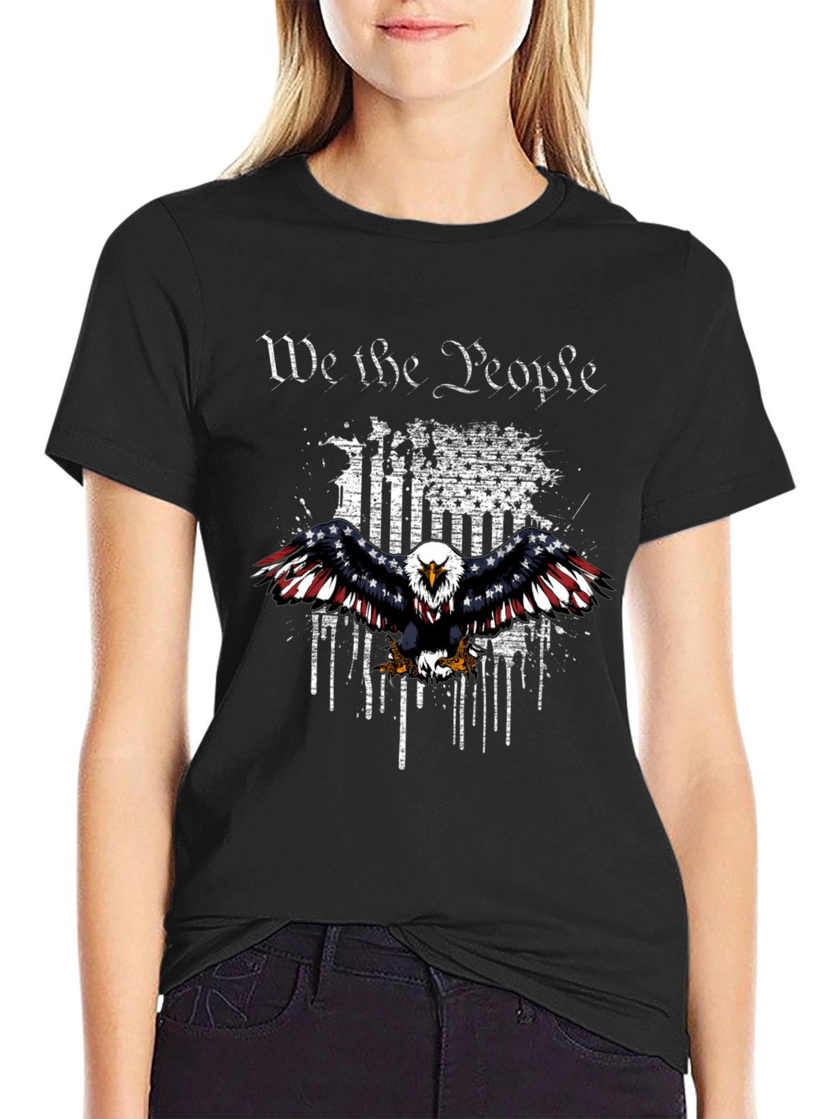 Patriotic Eagle We The People Graphic T-Shirt