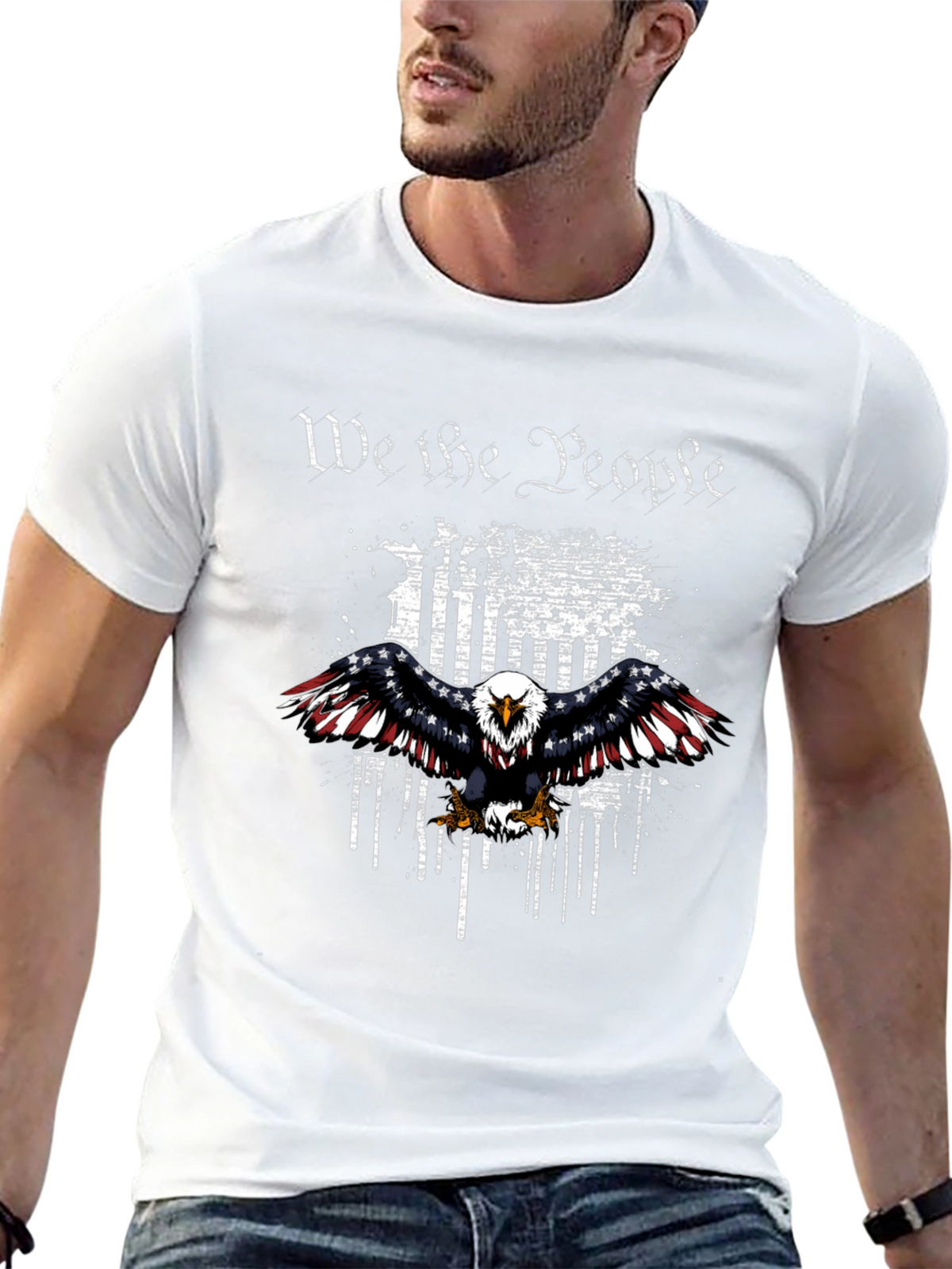 Patriotic Eagle We The People Graphic T-Shirt
