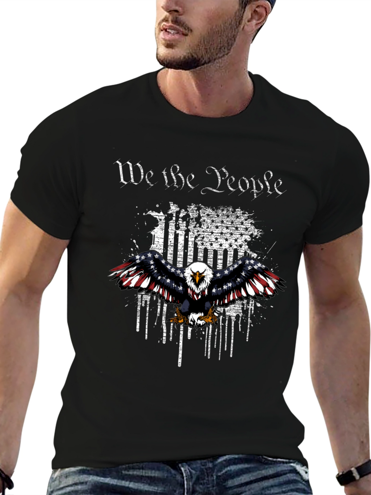 Patriotic Eagle We The People Graphic T-Shirt