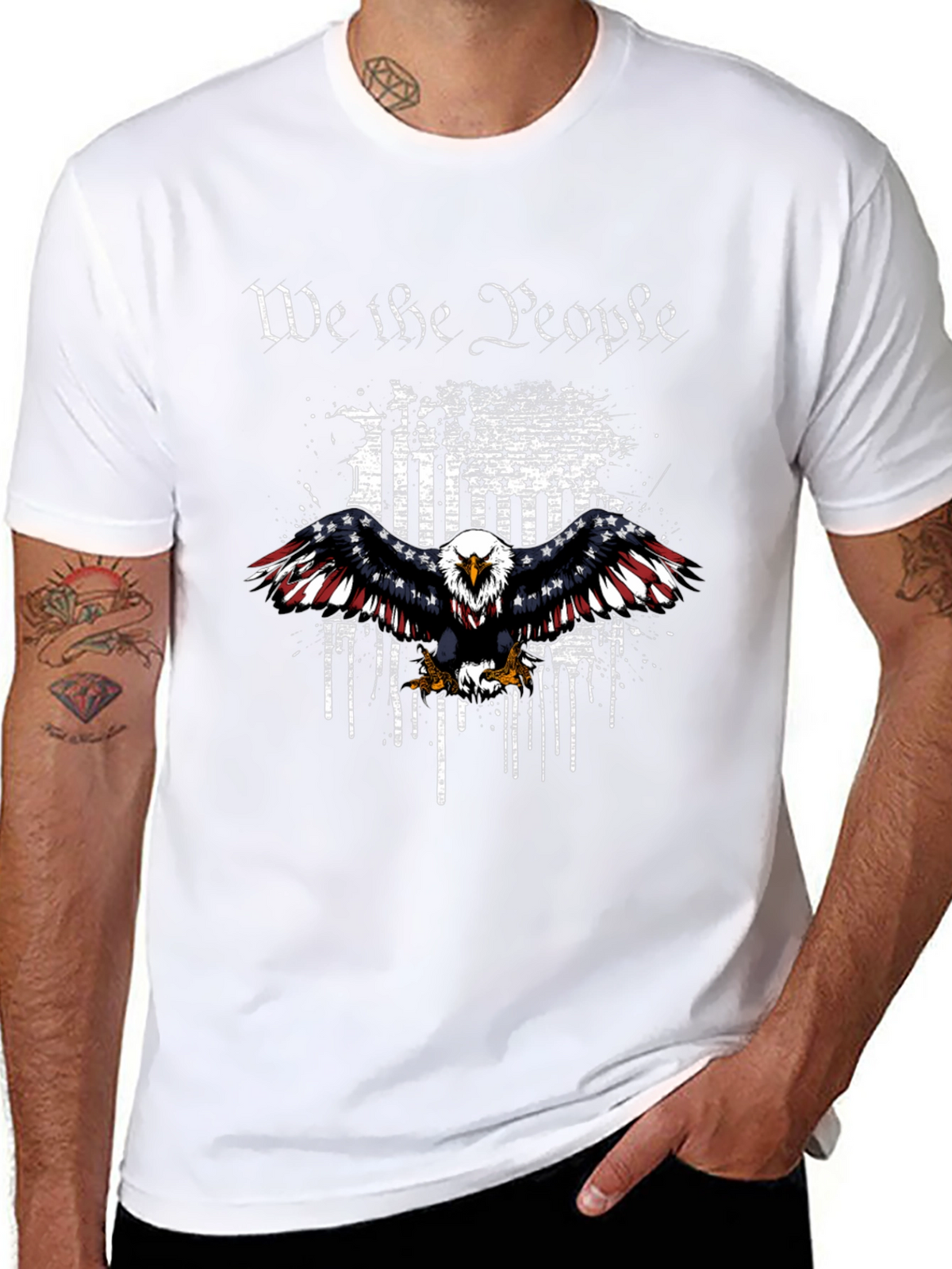 Patriotic Eagle We The People Graphic T-Shirt