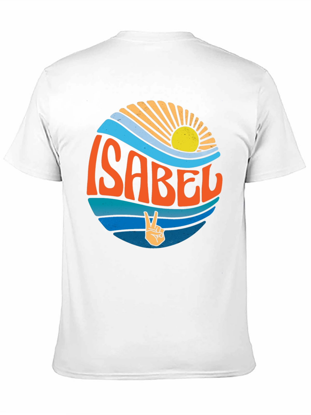 Isabel Peace Sign Wave Graphic Black T-Shirt