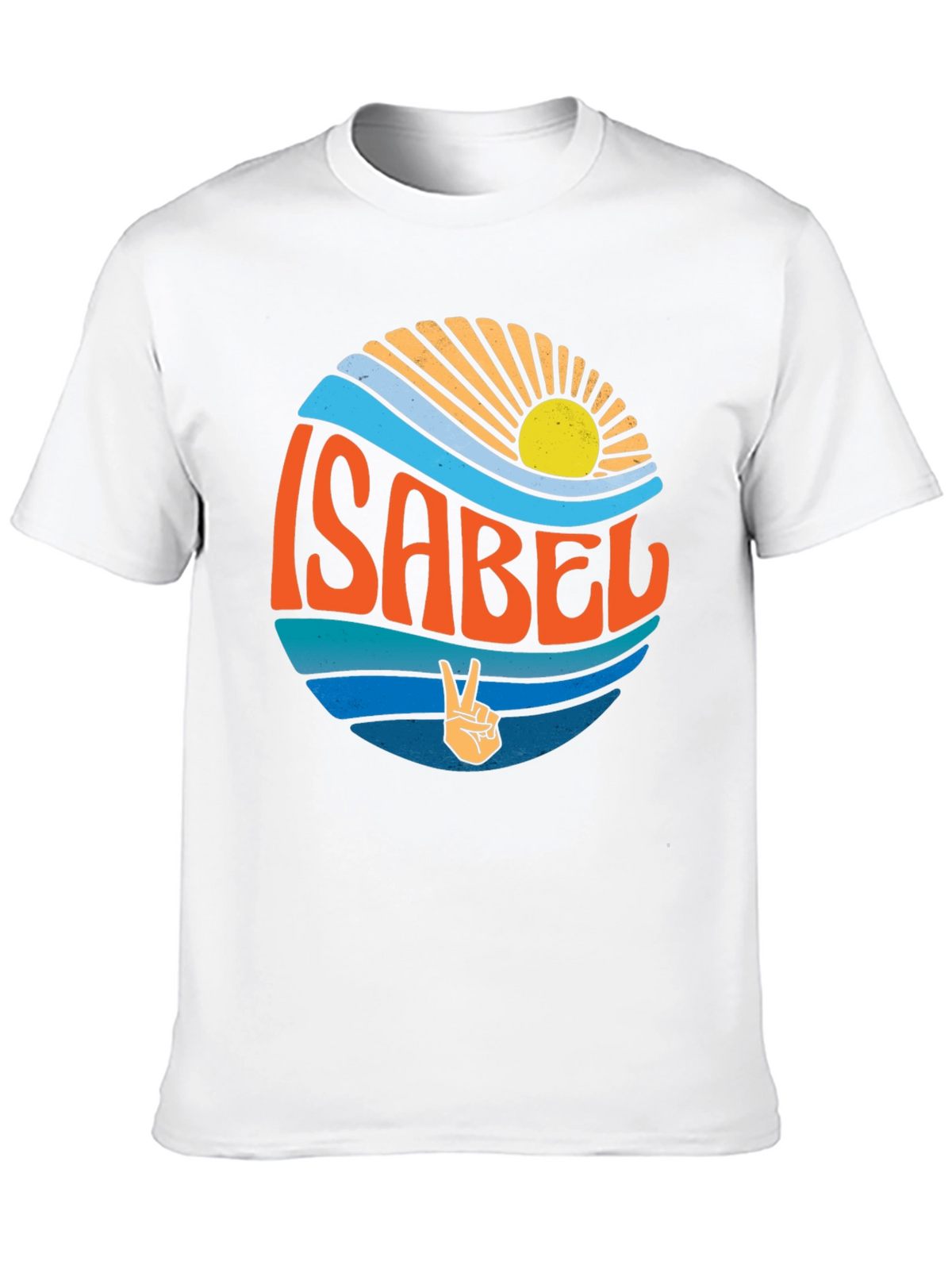 Isabel Peace Sign Wave Graphic Black T-Shirt