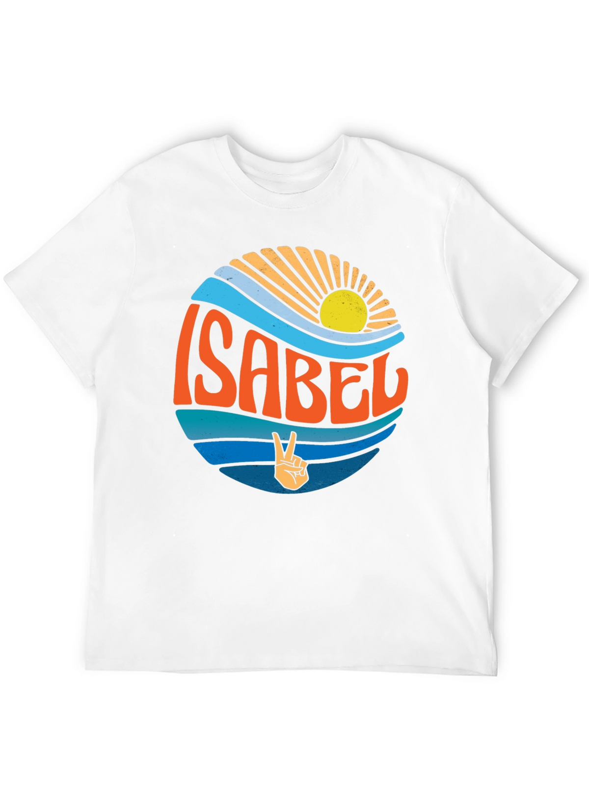 Isabel Peace Sign Wave Graphic Black T-Shirt
