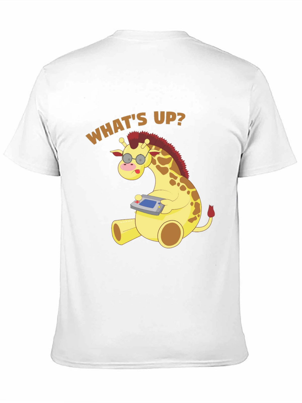 Funny Giraffe Gamer T-Shirt - Whats Up? Casual Tee