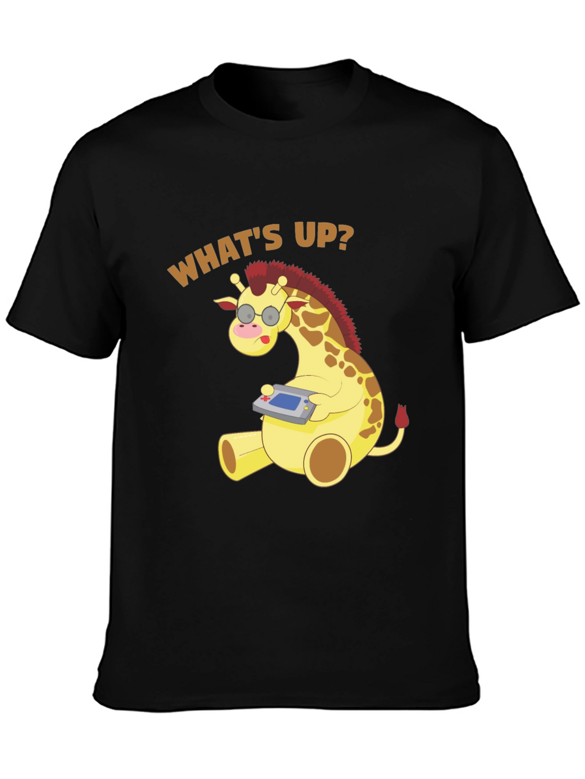 Funny Giraffe Gamer T-Shirt - Whats Up? Casual Tee