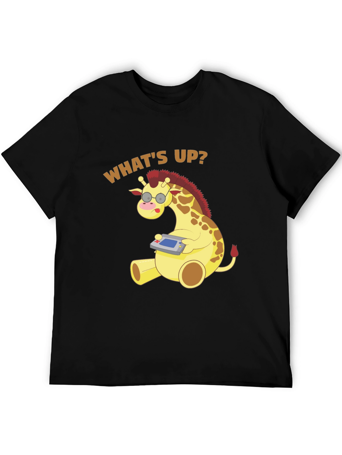 Funny Giraffe Gamer T-Shirt - Whats Up? Casual Tee