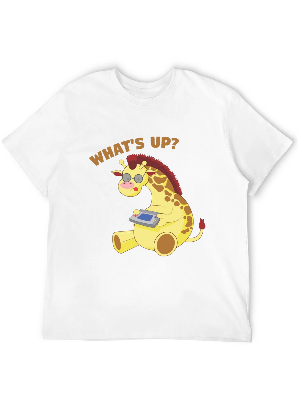 Funny Giraffe Gamer T-Shirt - Whats Up? Casual Tee