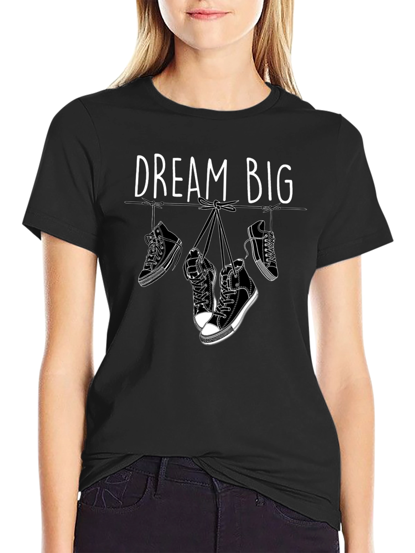 Dream Big Graphic Tee - Hanging Sneakers