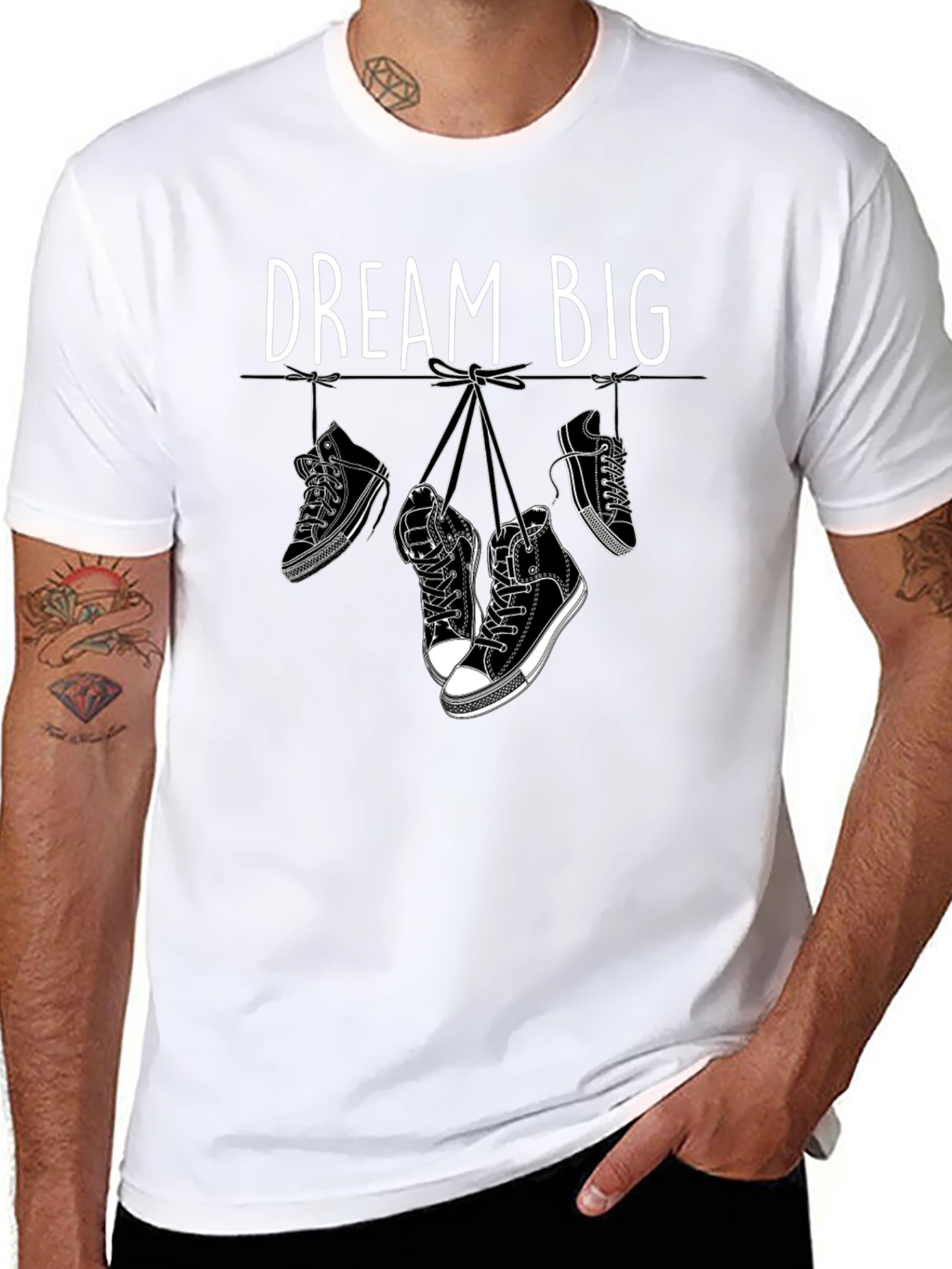 Dream Big Graphic Tee - Hanging Sneakers