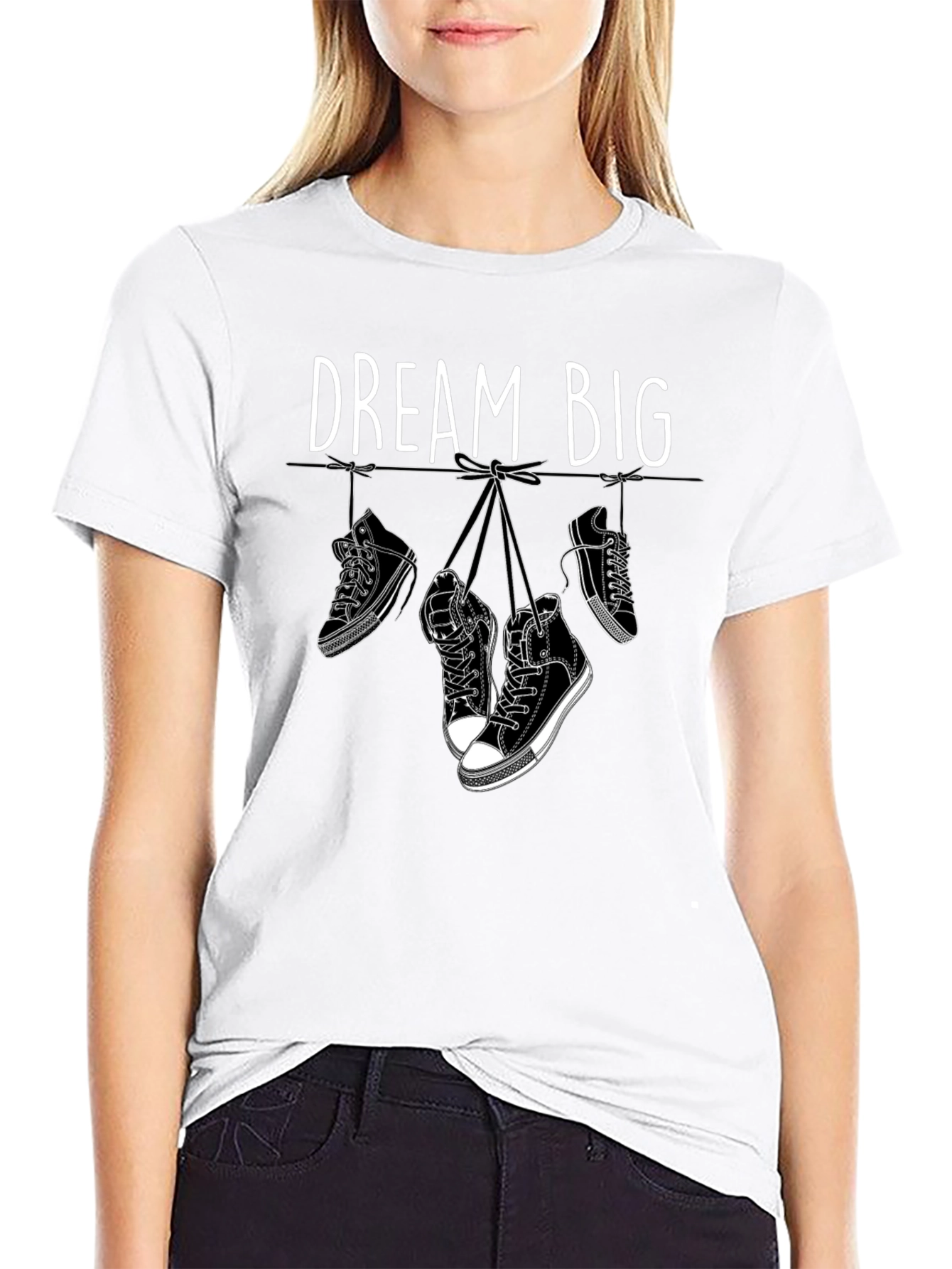 Dream Big Graphic Tee - Hanging Sneakers