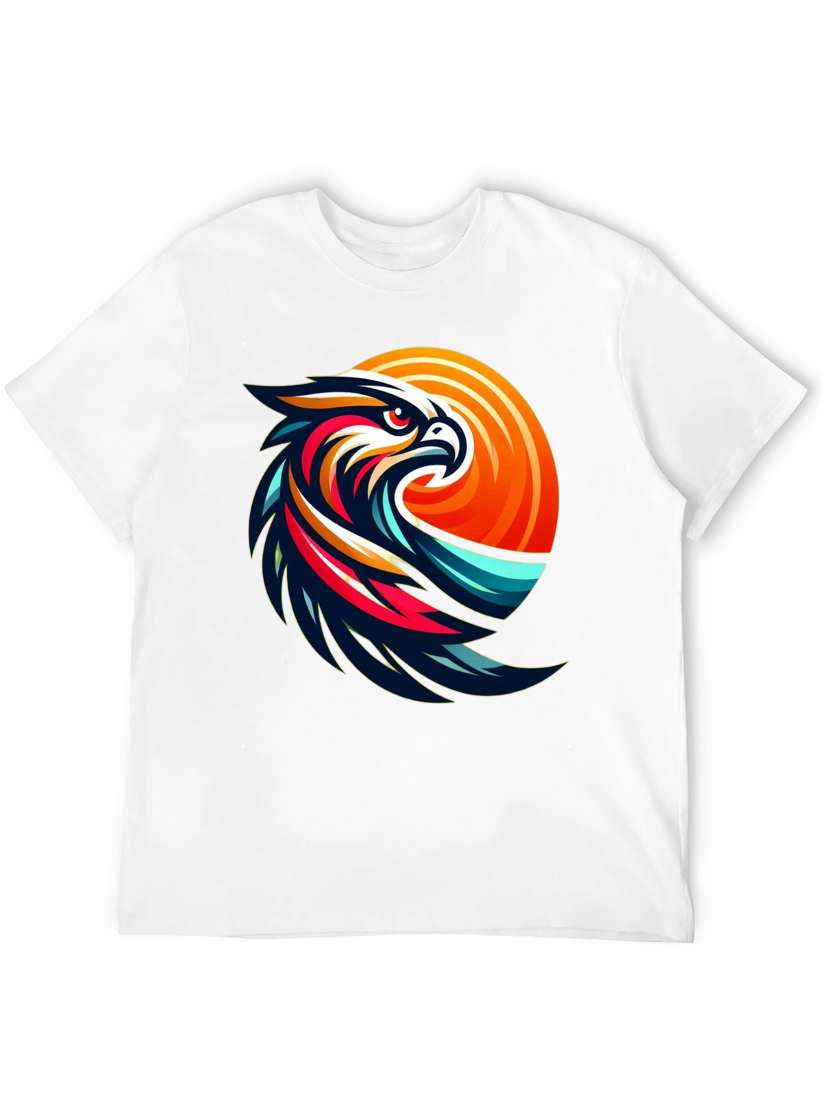 Mens Black T-Shirt with Eagle Graphic