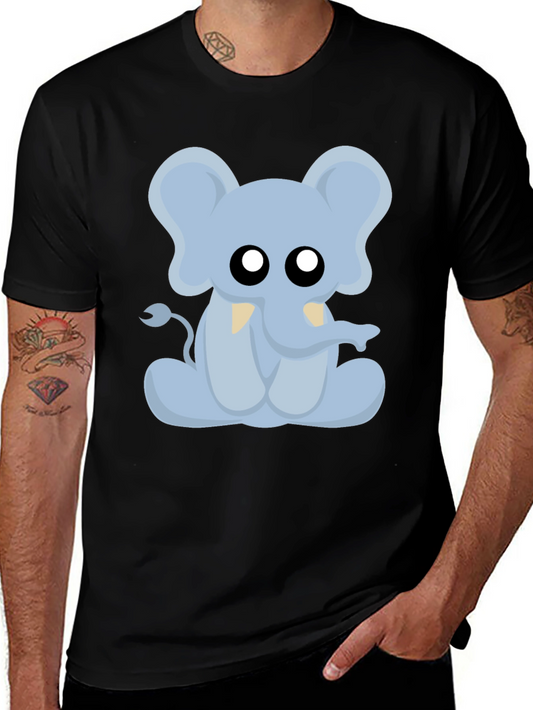 Cute Cartoon Elephant Graphic T-Shirt