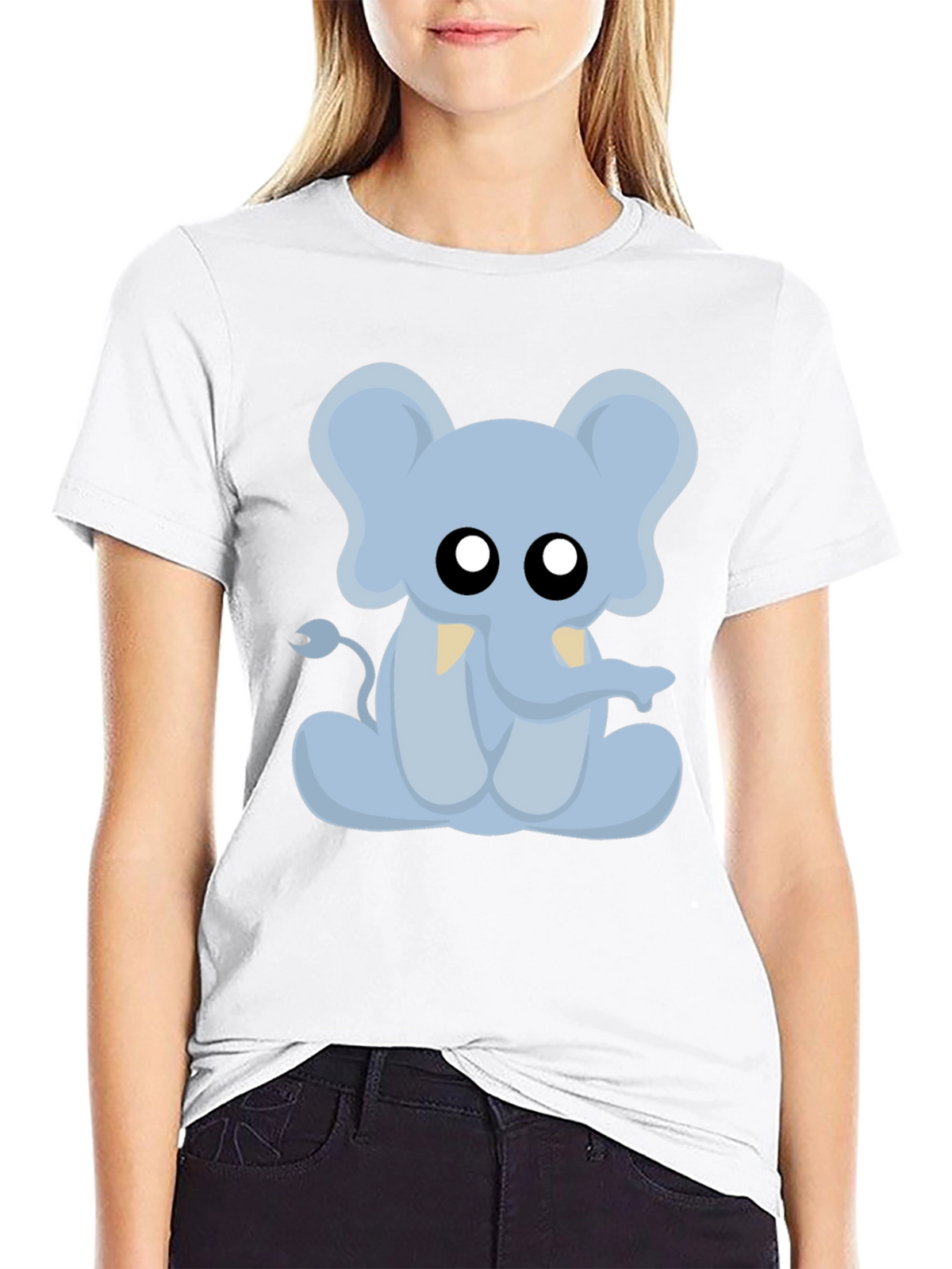 Cute Cartoon Elephant Graphic T-Shirt
