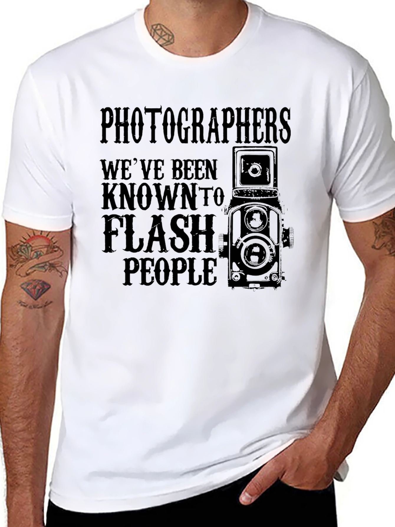 Photographer Flash Humor Graphic T-Shirt
