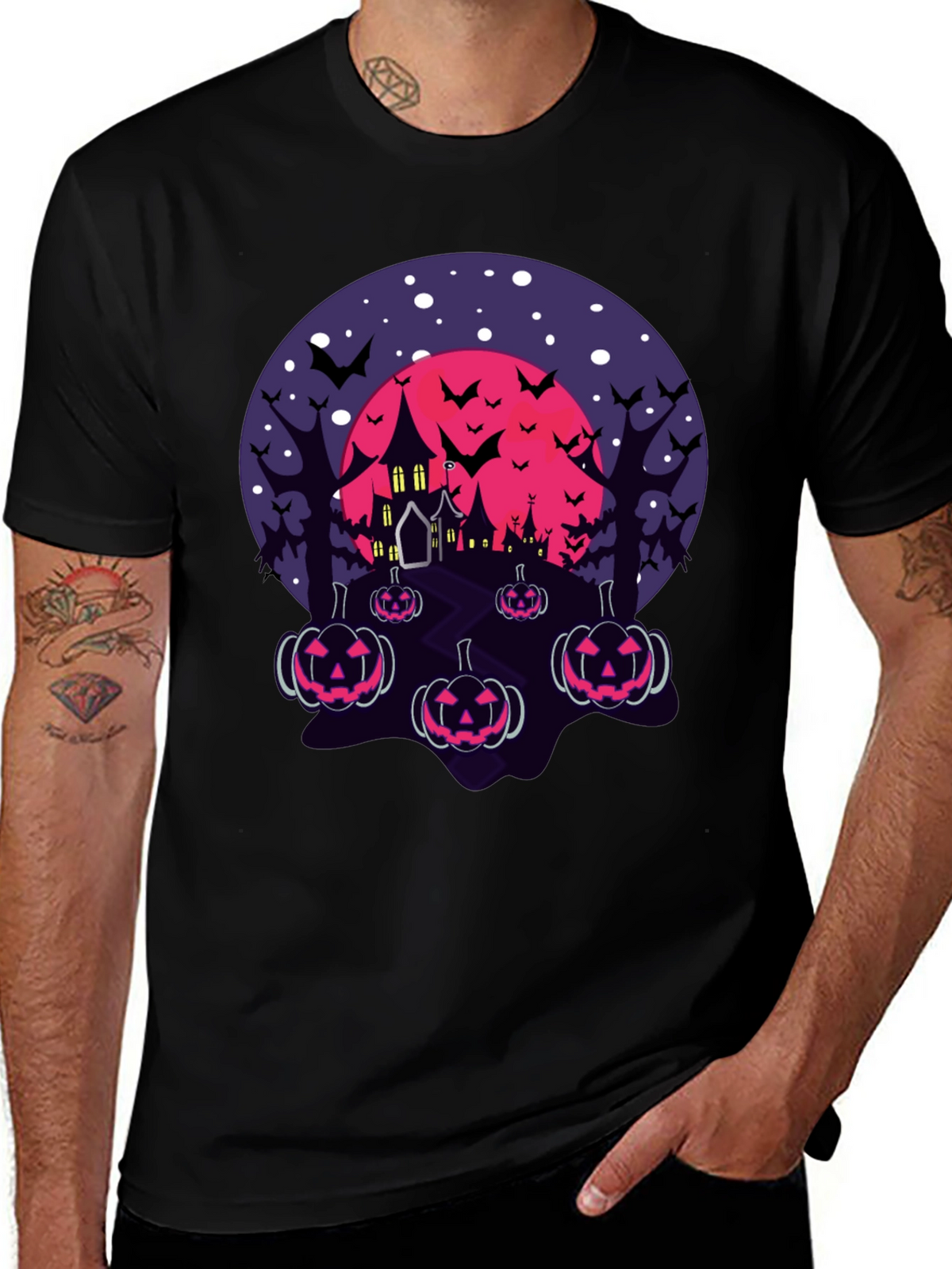 Halloween Haunted House Pumpkin T-Shirt