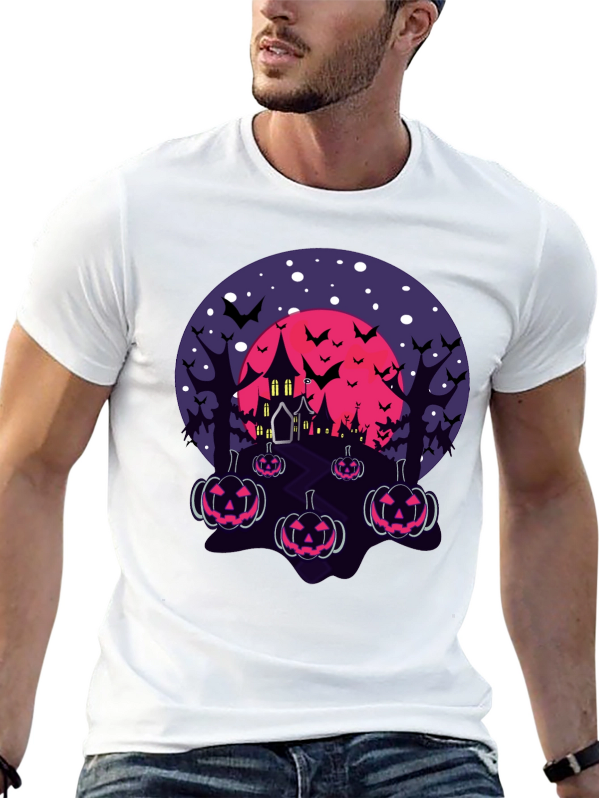 Halloween Haunted House Pumpkin T-Shirt