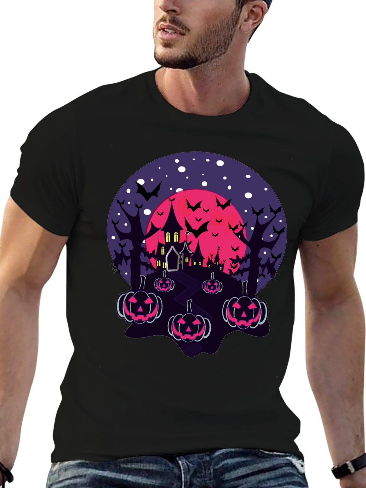 Halloween Haunted House Pumpkin T-Shirt