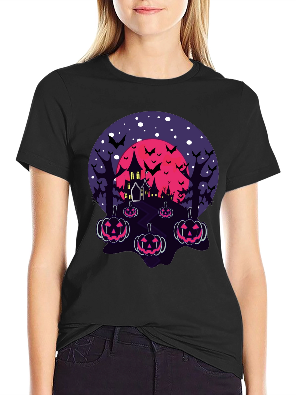 Halloween Haunted House Pumpkin T-Shirt