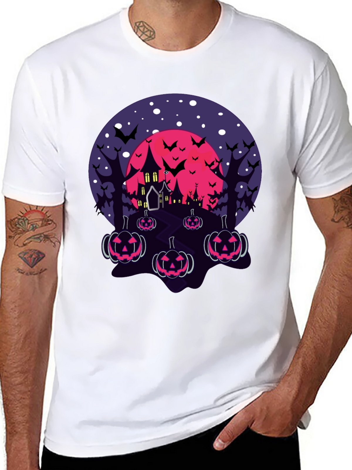 Halloween Haunted House Pumpkin T-Shirt