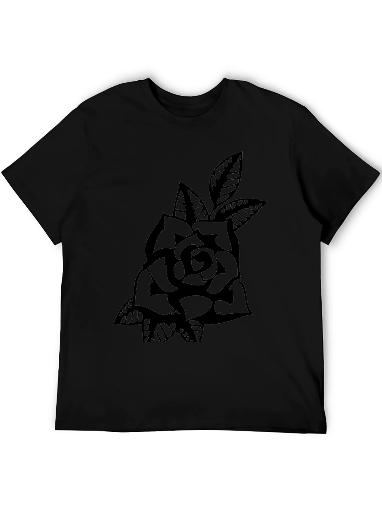 Rose Graphic Black T-Shirt - Classic Tattoo Style