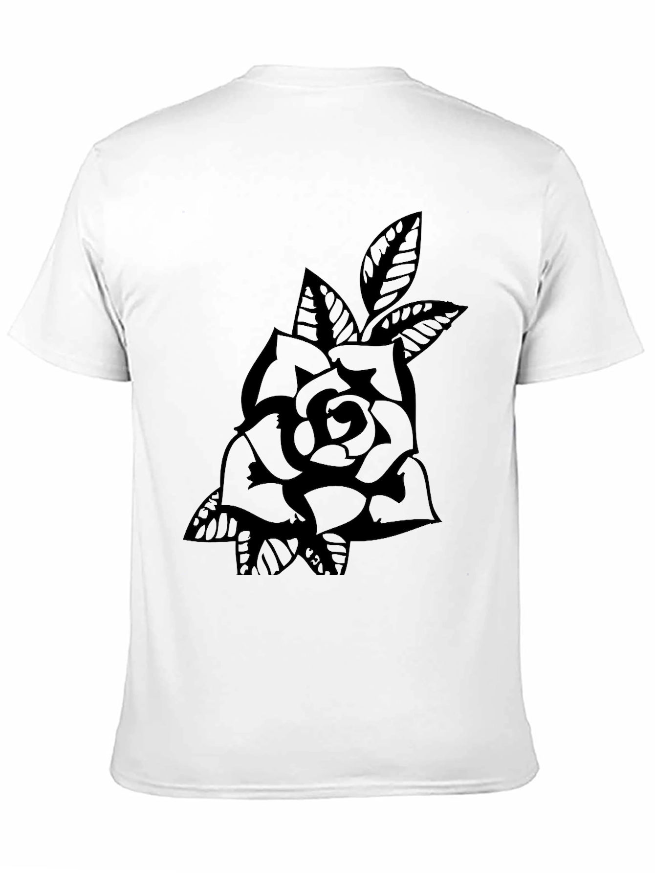 Rose Graphic Black T-Shirt - Classic Tattoo Style