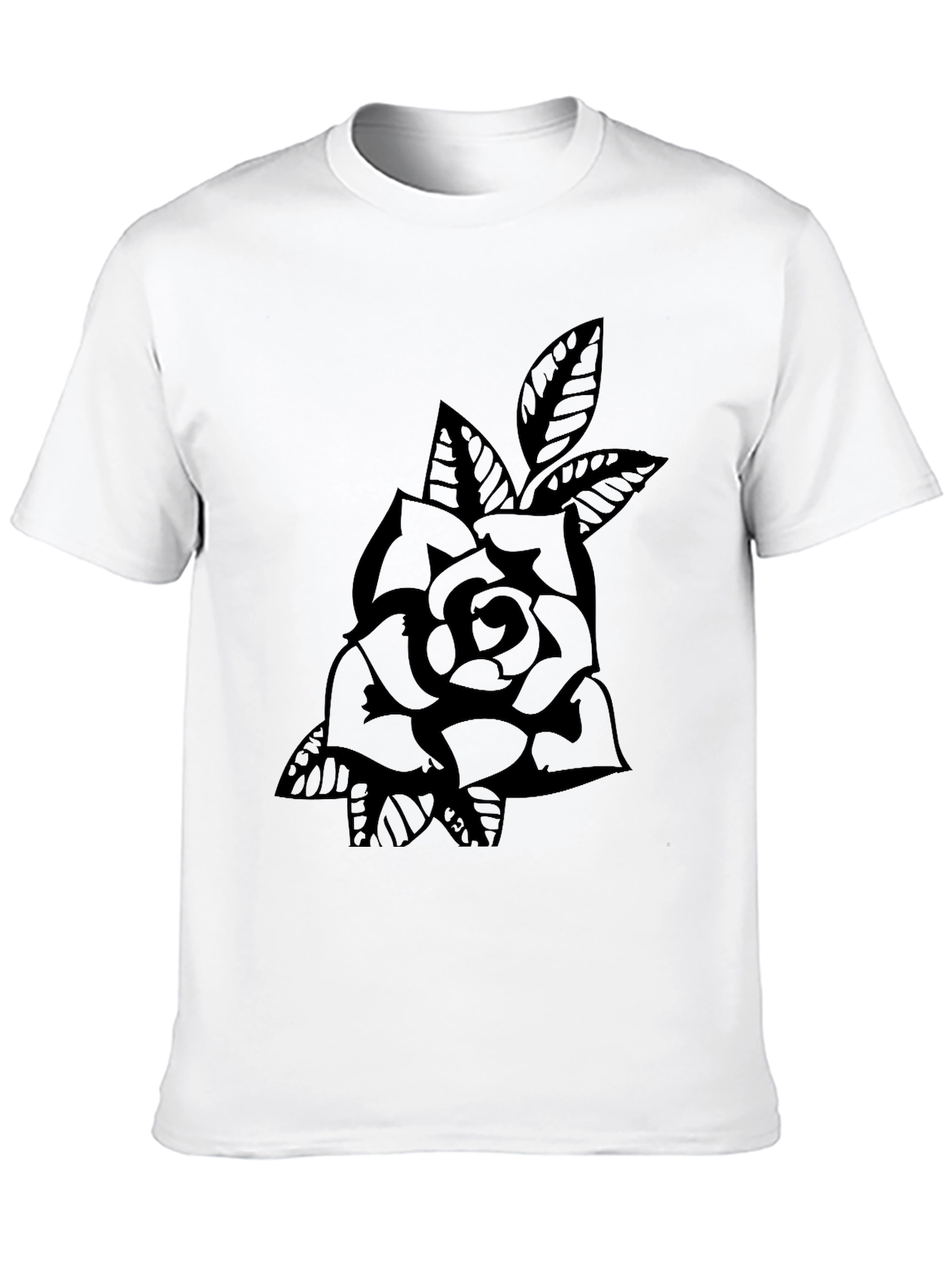 Rose Graphic Black T-Shirt - Classic Tattoo Style