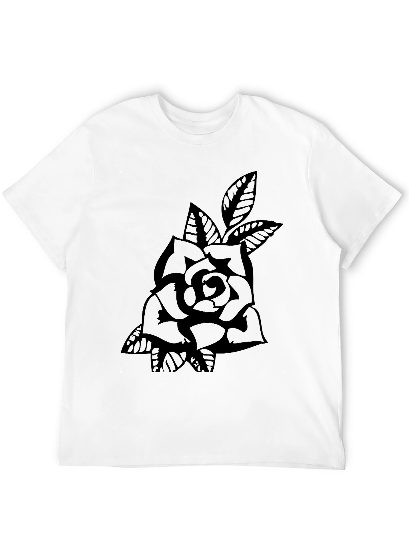 Rose Graphic Black T-Shirt - Classic Tattoo Style