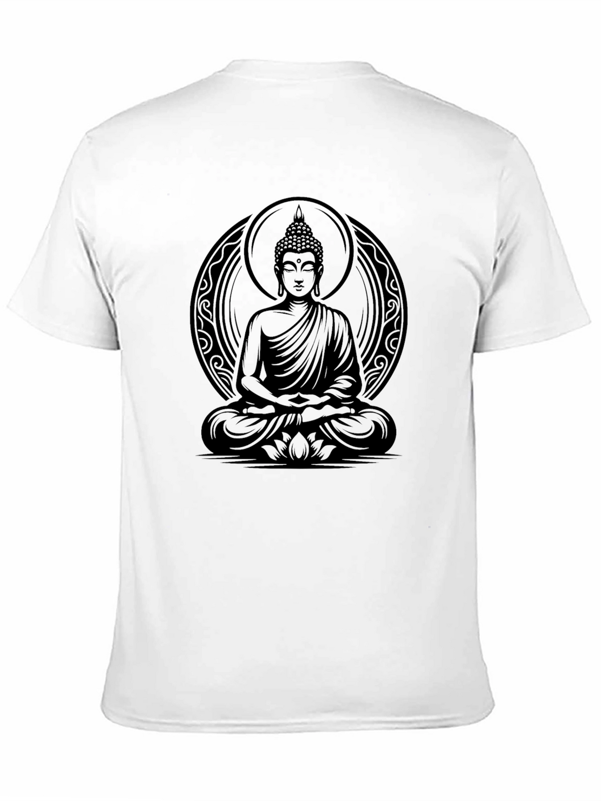 Buddha Graphic Print Black T-Shirt for Men