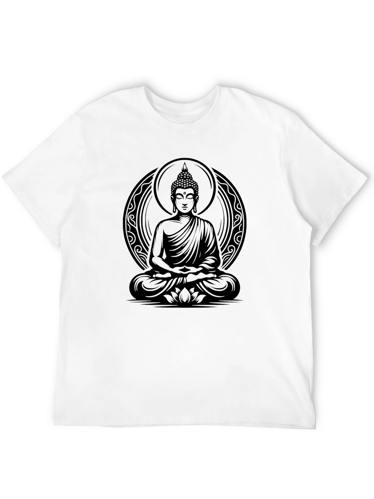 Buddha Graphic Print Black T-Shirt for Men