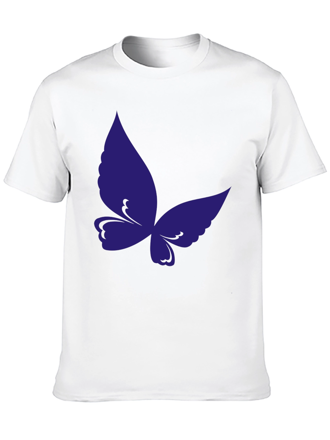 Butterfly Graphic Tee - Black Cotton Casual T-Shirt