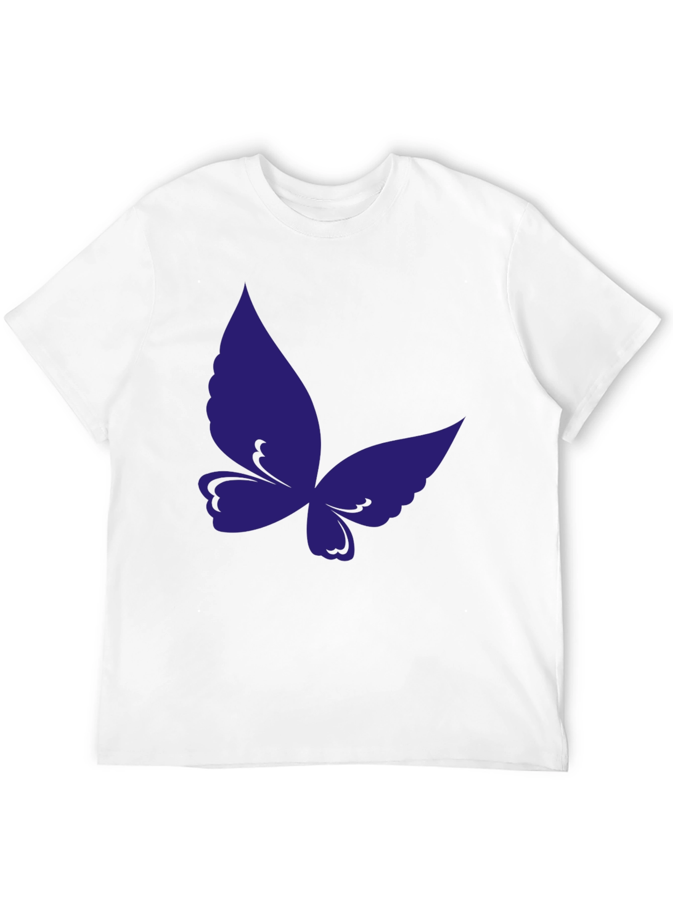 Butterfly Graphic Tee - Black Cotton Casual T-Shirt