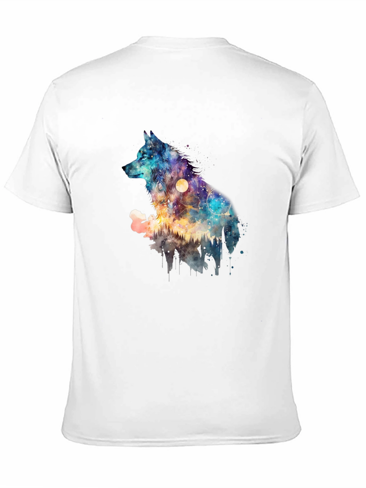 Galaxy Wolf Graphic Tee - Mens Black T-Shirt