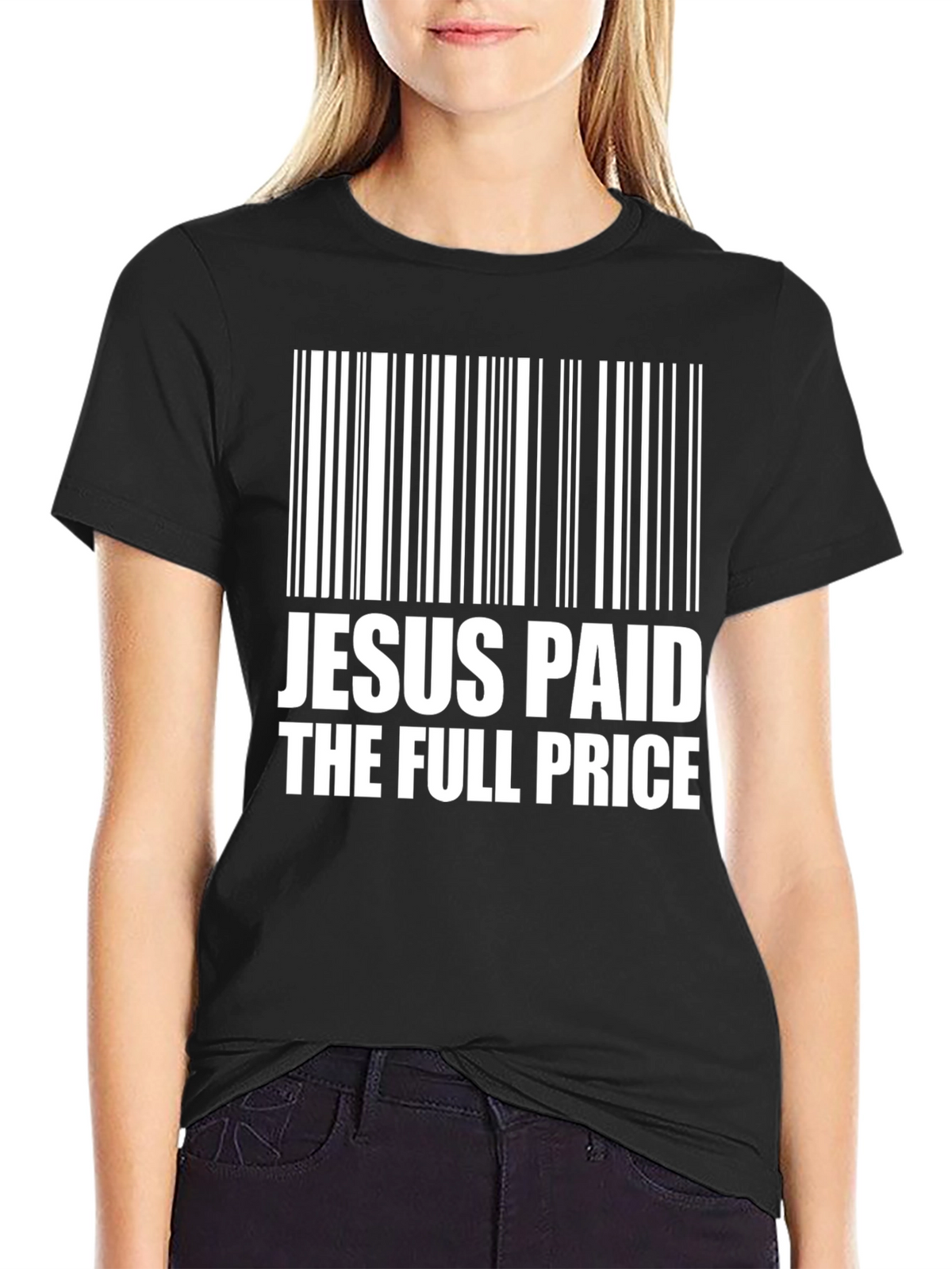 Jesus Paid the Price Barcode Graphic T-Shirt