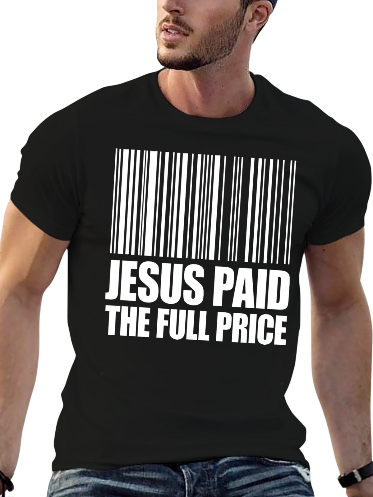 Jesus Paid the Price Barcode Graphic T-Shirt