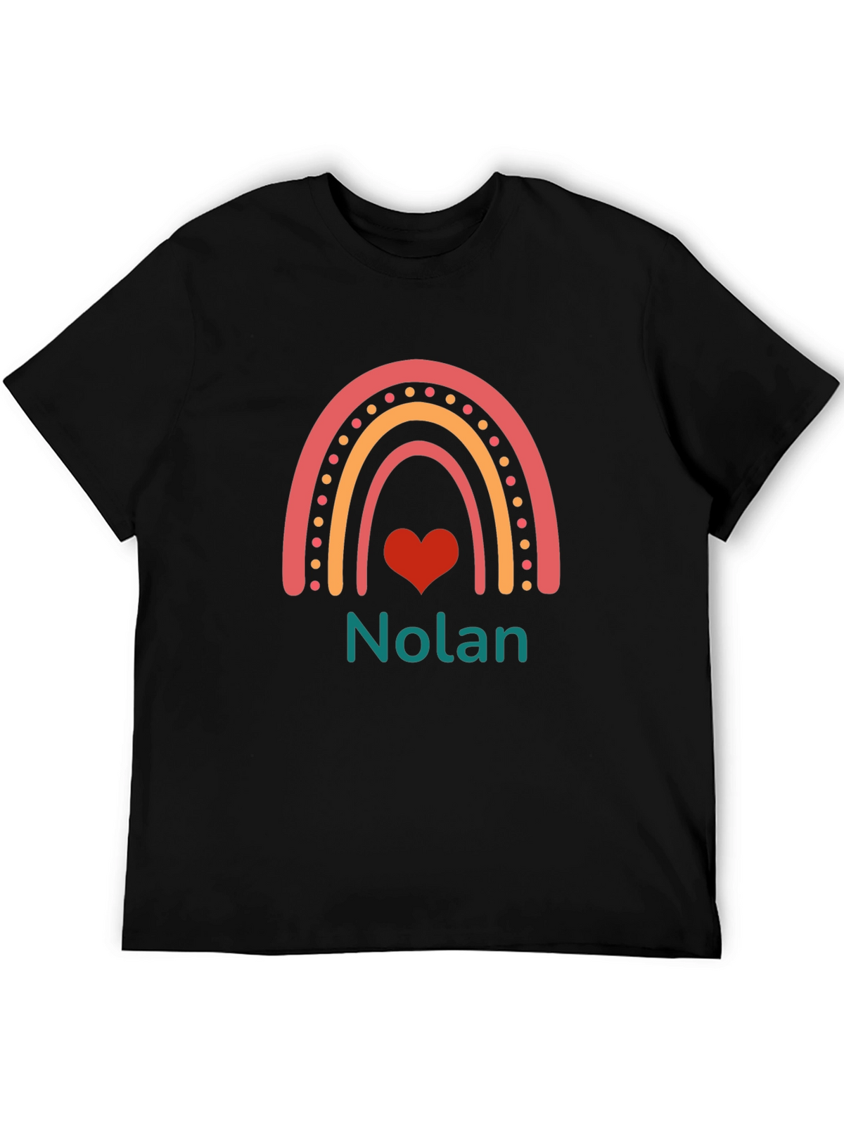 Nolan Rainbow Heart Personalized T-Shirt