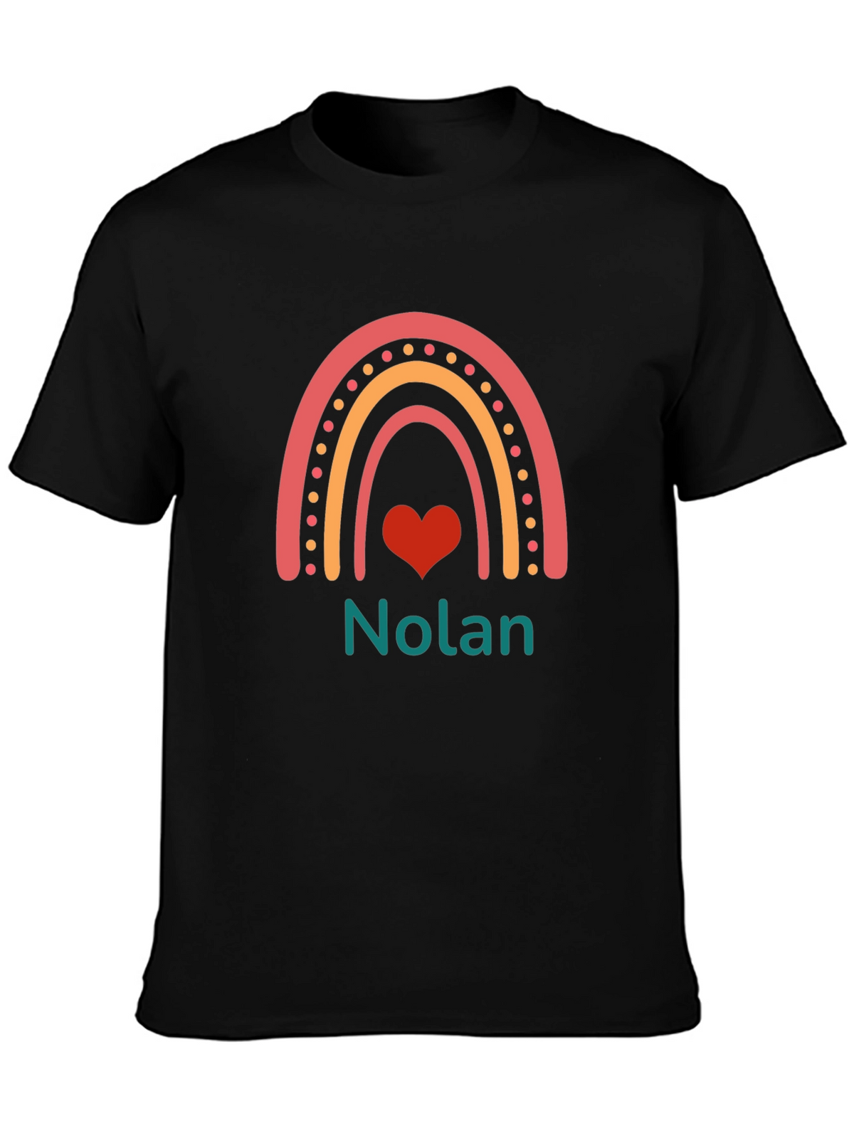 Nolan Rainbow Heart Personalized T-Shirt