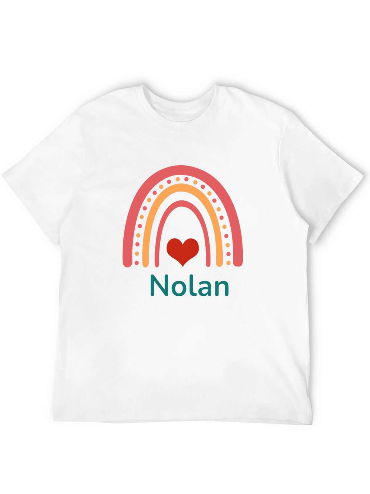 Nolan Rainbow Heart Personalized T-Shirt