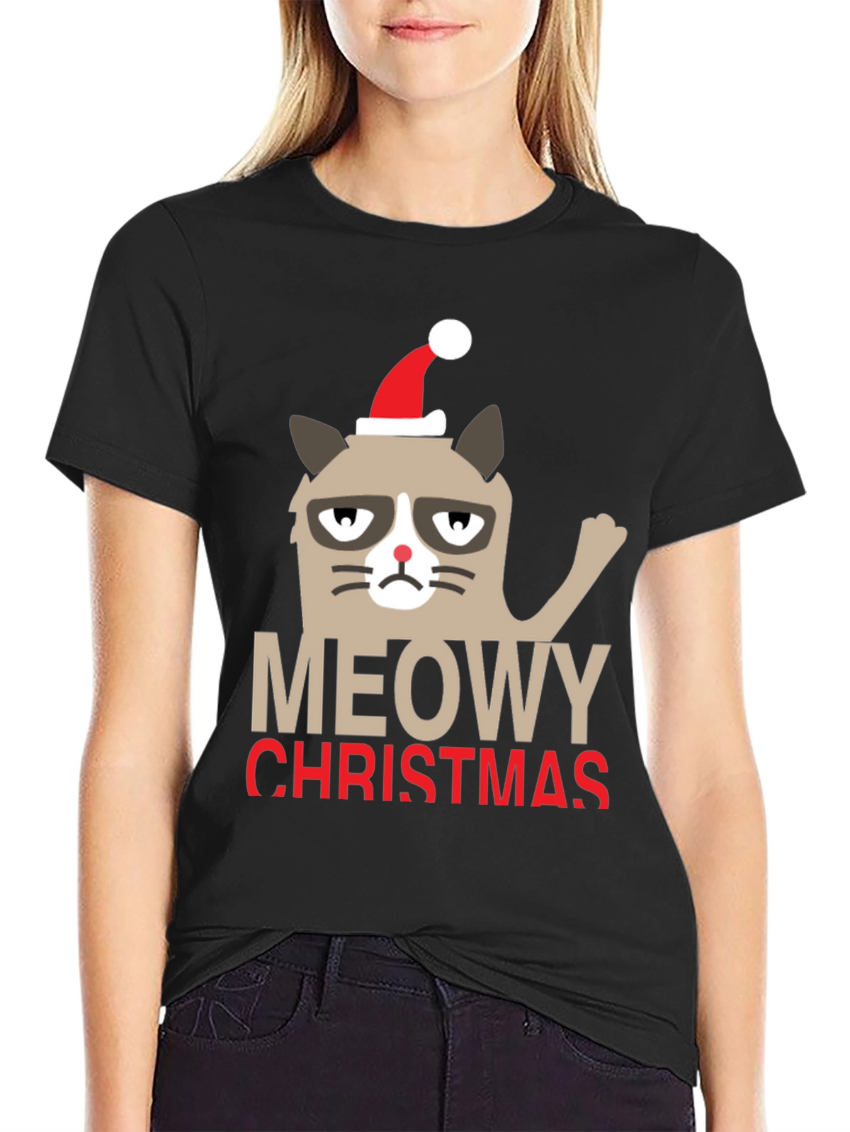Grumpy Cat Meowy Christmas Holiday T-Shirt