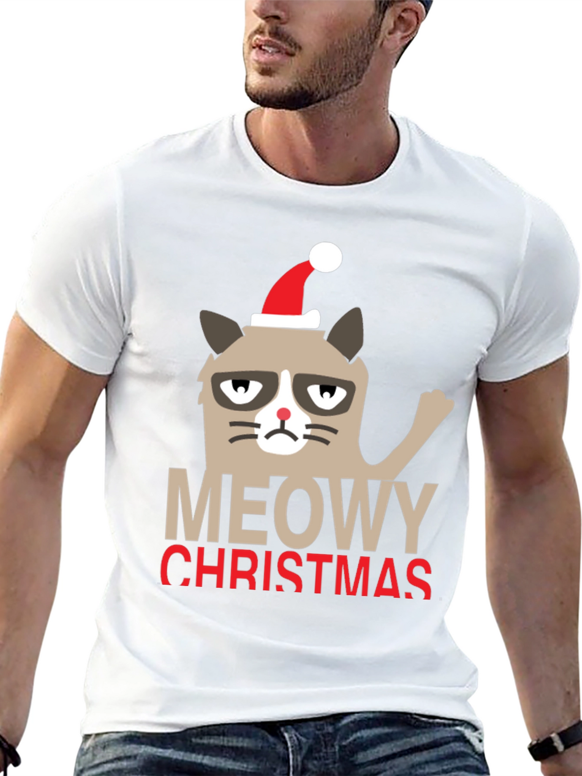 Grumpy Cat Meowy Christmas Holiday T-Shirt