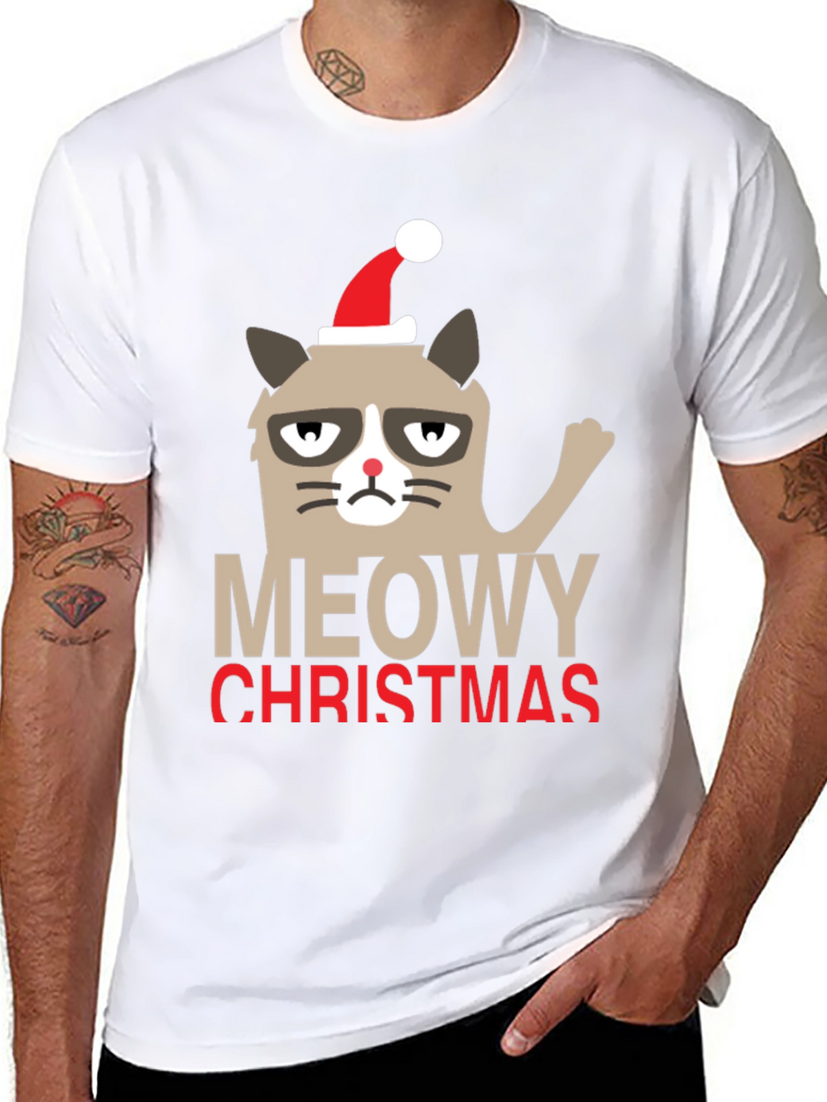 Grumpy Cat Meowy Christmas Holiday T-Shirt