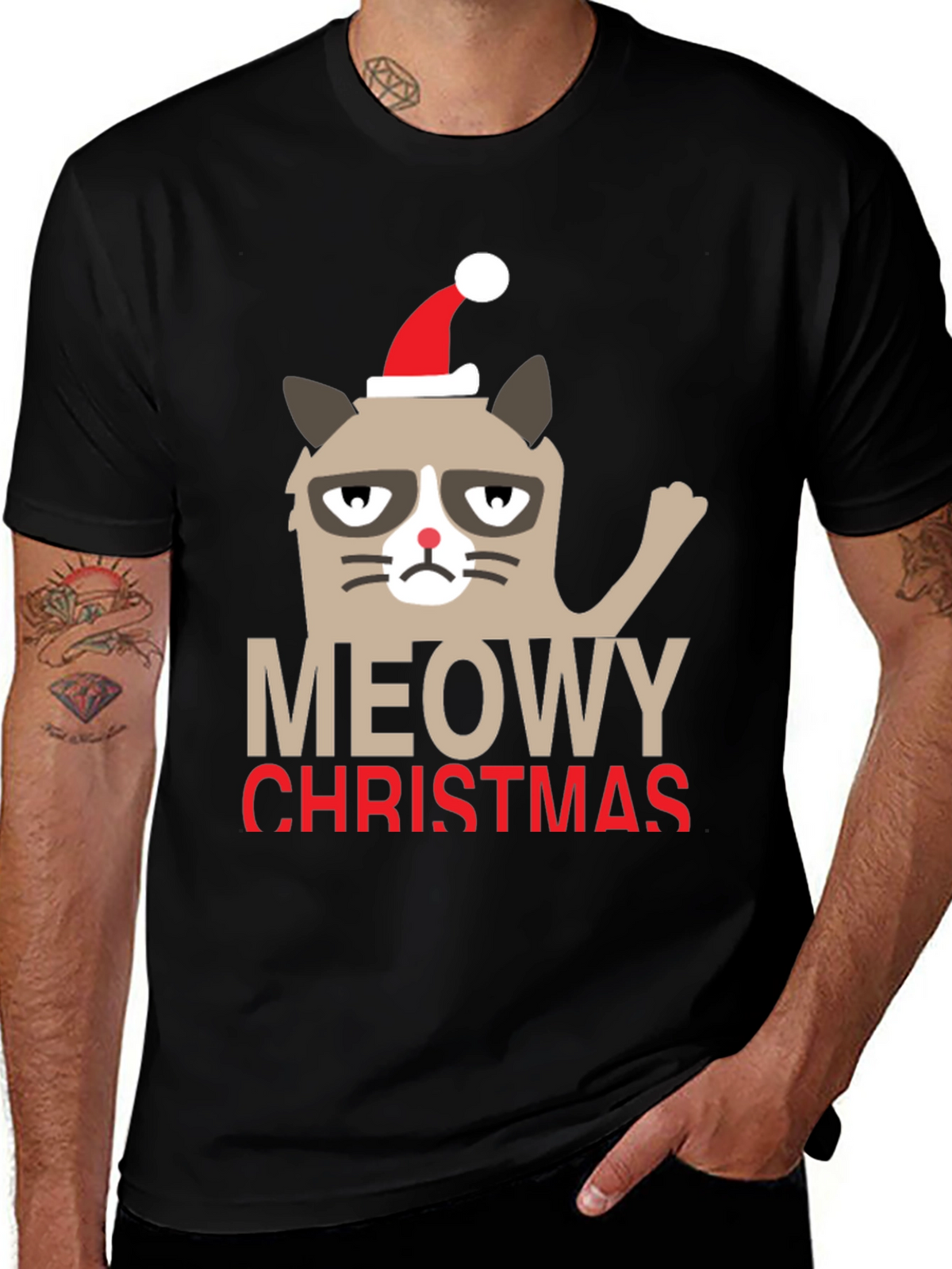 Grumpy Cat Meowy Christmas Holiday T-Shirt