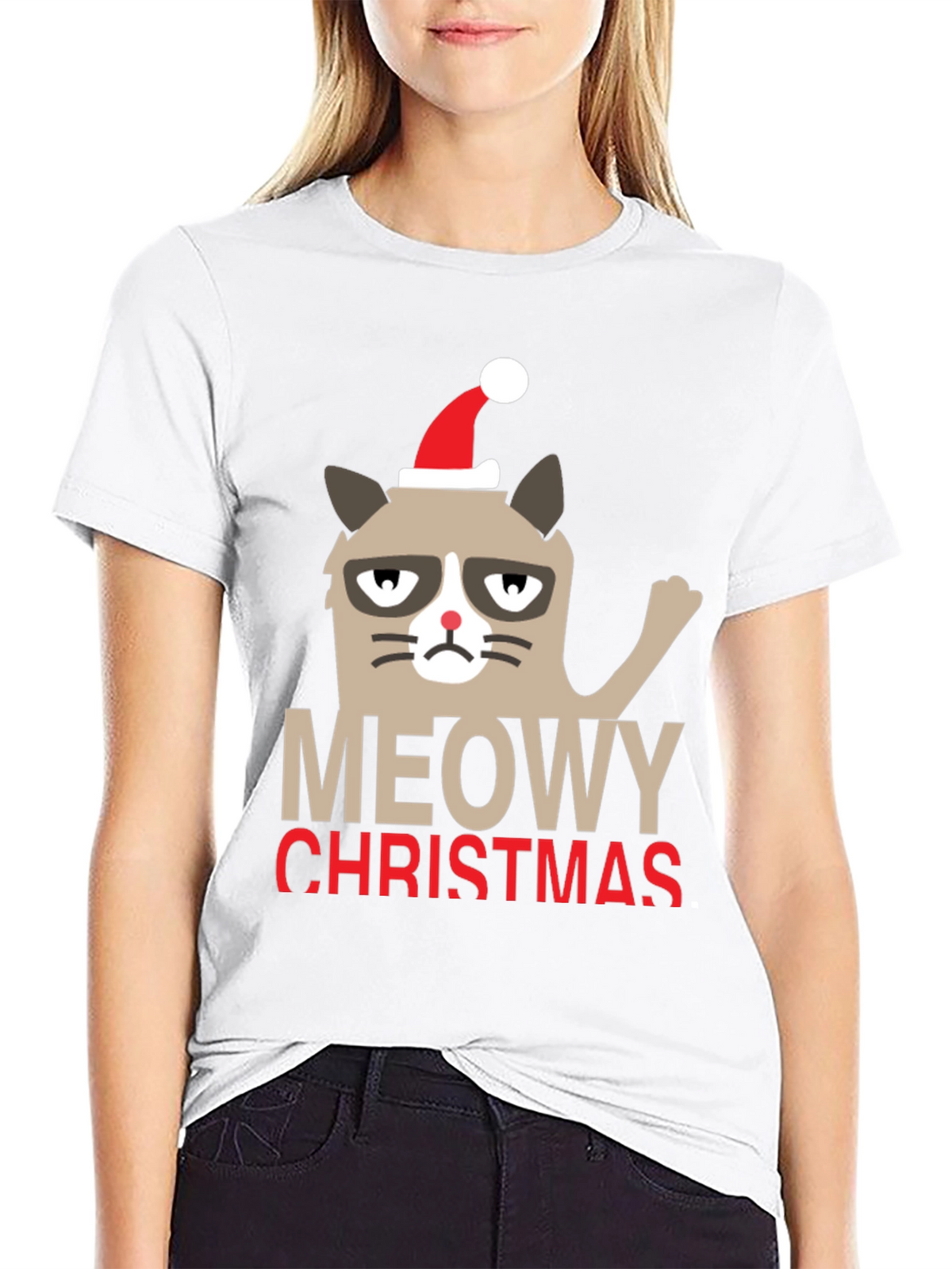Grumpy Cat Meowy Christmas Holiday T-Shirt