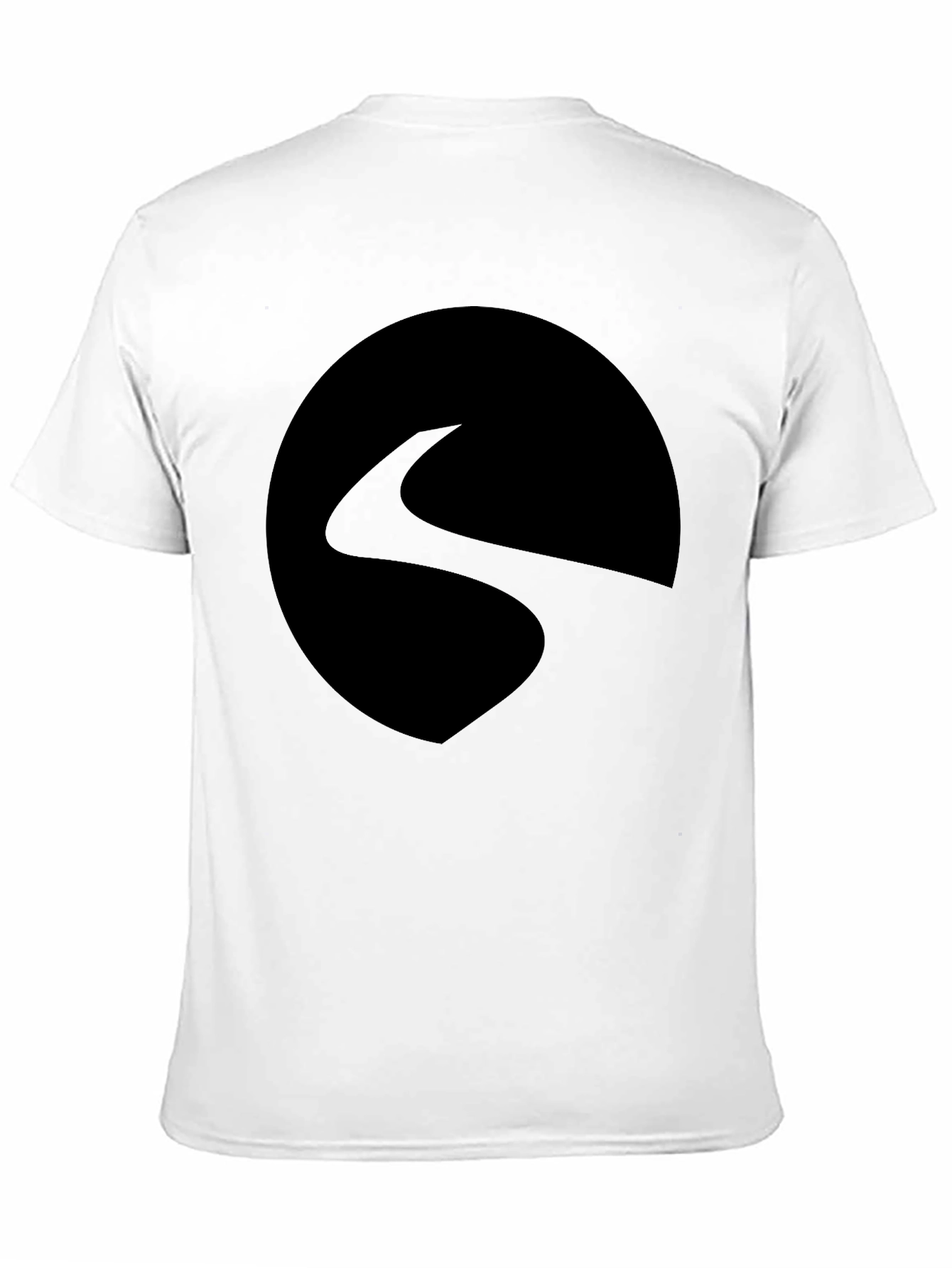 Mens Black Graphic Tee - Abstract Circle Design