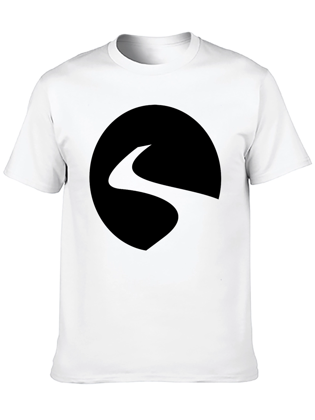 Mens Black Graphic Tee - Abstract Circle Design