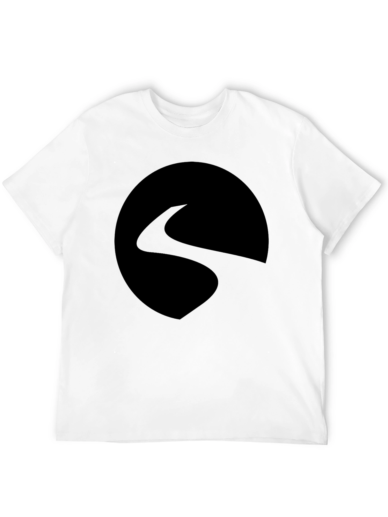 Mens Black Graphic Tee - Abstract Circle Design
