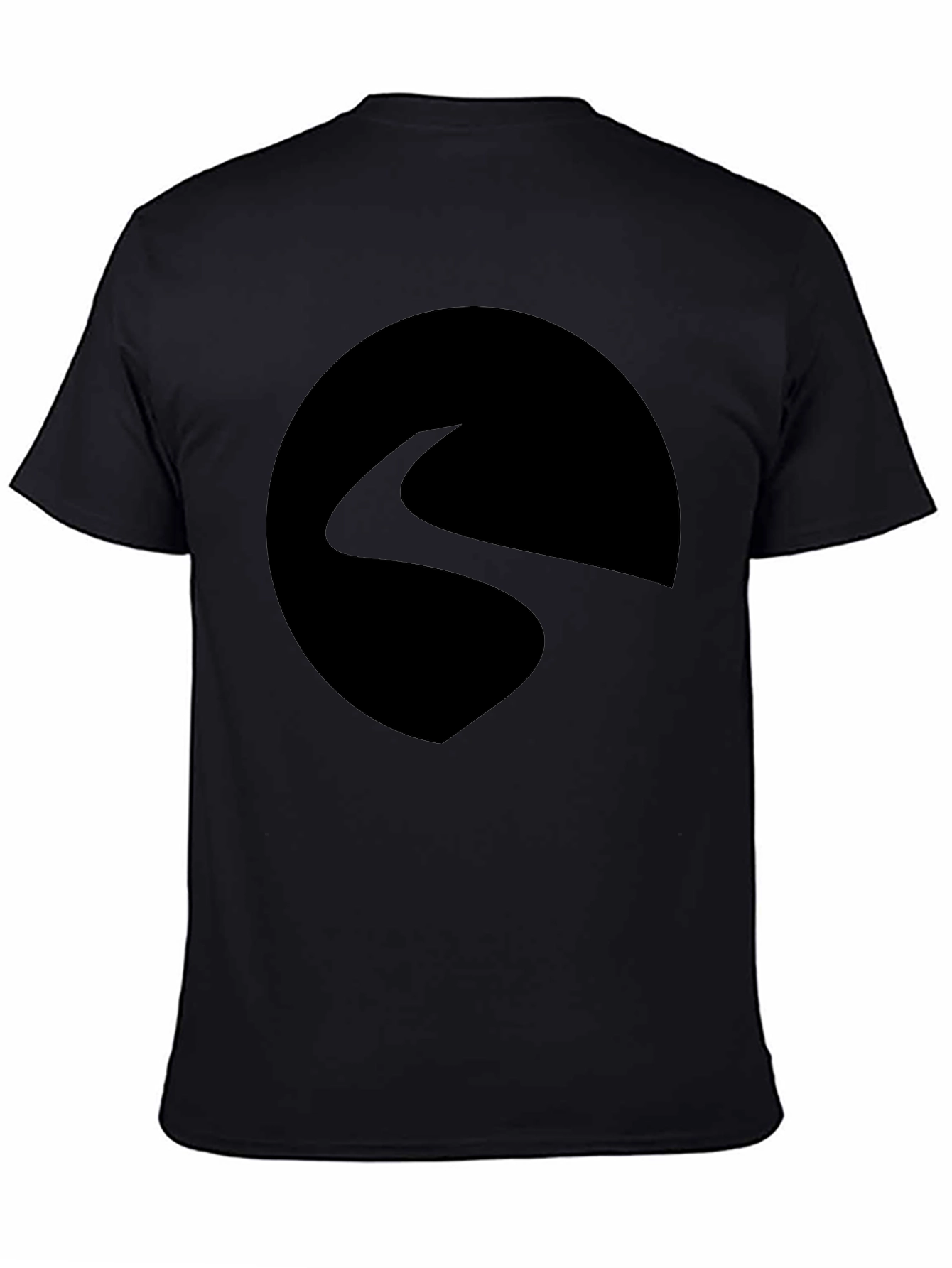 Mens Black Graphic Tee - Abstract Circle Design